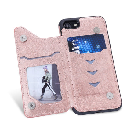 For iPhone 7 / 8 Cat Tree Embossing Pattern Shockproof Protective Case with Card Slots & Photo Frame(Rose Gold) by buy2fix