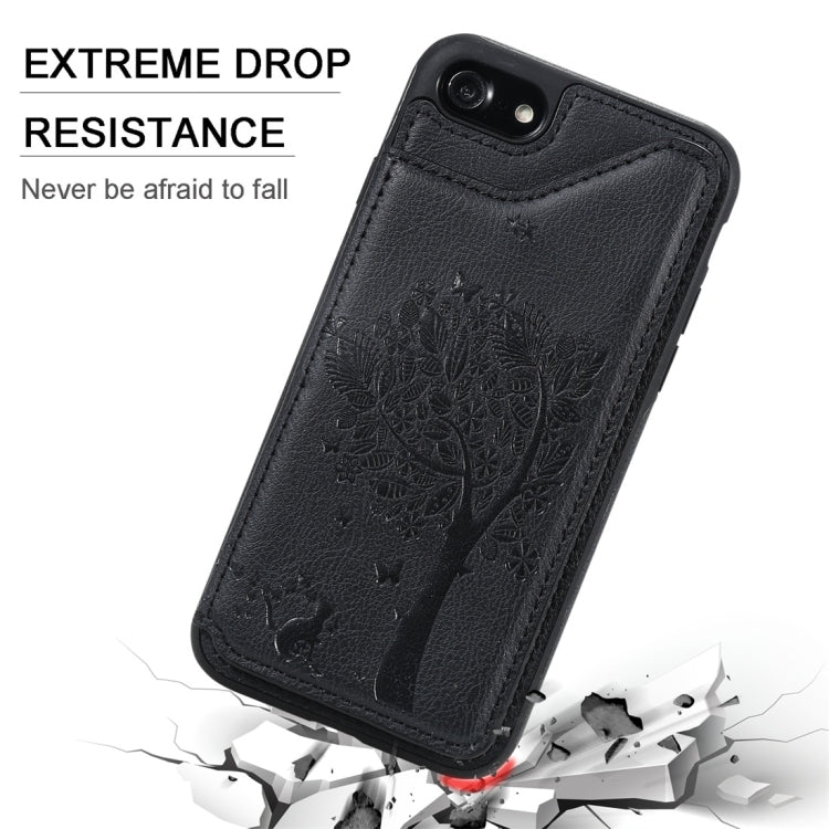 For iPhone 7 / 8 Cat Tree Embossing Pattern Shockproof Protective Case with Card Slots & Photo Frame(Rose Gold) by buy2fix