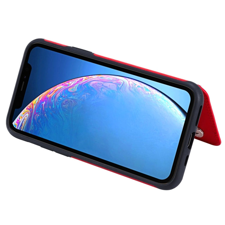 For iPhone 11 Pro Cat Tree Embossing Pattern Shockproof Protective Case with Card Slots & Photo Frame(Red) by buy2fix