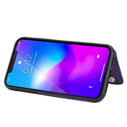 For iPhone 11 Cat Tree Embossing Pattern Shockproof Protective Case with Card Slots & Photo Frame(Purple) by buy2fix