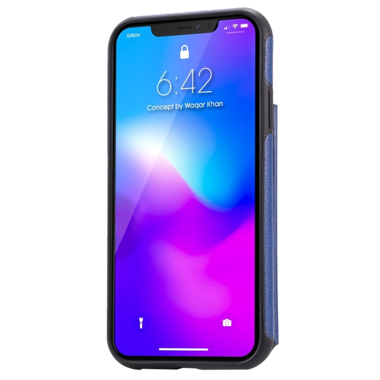 For iPhone 11 Cat Tree Embossing Pattern Shockproof Protective Case with Card Slots & Photo Frame(Blue) by buy2fix