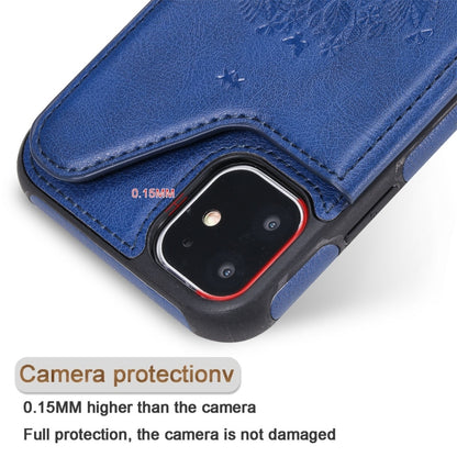 For iPhone 11 Cat Tree Embossing Pattern Shockproof Protective Case with Card Slots & Photo Frame(Blue) by buy2fix
