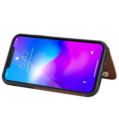 For iPhone 11 Cat Tree Embossing Pattern Shockproof Protective Case with Card Slots & Photo Frame(Brown) by buy2fix