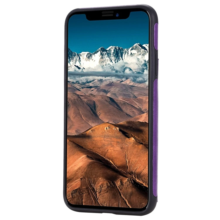 For iPhone 11 Pro Max Cat Tree Embossing Pattern Shockproof Protective Case with Card Slots & Photo Frame(Purple) by buy2fix