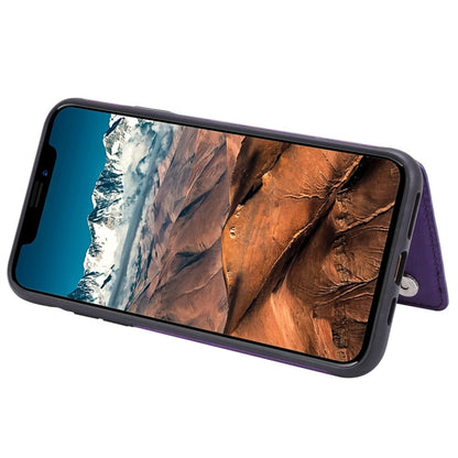 For iPhone 11 Pro Max Cat Tree Embossing Pattern Shockproof Protective Case with Card Slots & Photo Frame(Purple) by buy2fix
