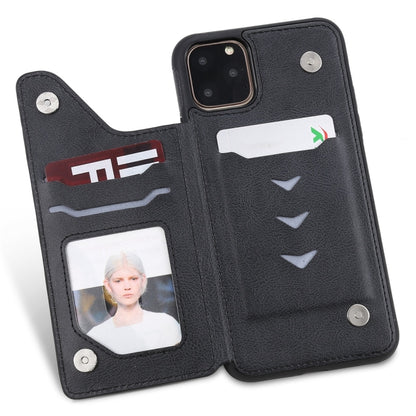 For iPhone 11 Pro Max Cat Tree Embossing Pattern Shockproof Protective Case with Card Slots & Photo Frame(Black) by buy2fix