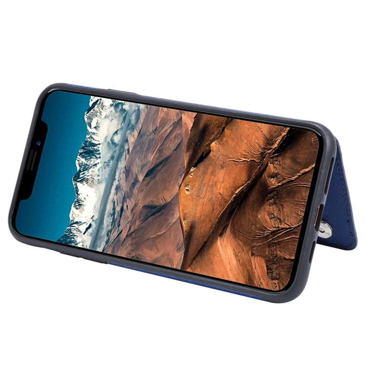 For iPhone 11 Pro Max Cat Tree Embossing Pattern Shockproof Protective Case with Card Slots & Photo Frame(Blue) by buy2fix