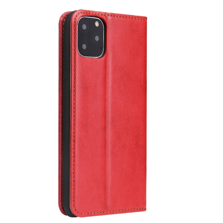 Fierre Shann PU Genuine Leather Texture Horizontal Flip Leather Case with Holder & Card Slots & Wallet For iPhone 11 Pro(Red) by FIERRE SHANN