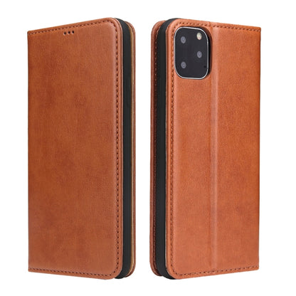 Fierre Shann PU Genuine Leather Texture Horizontal Flip Leather Case with Holder & Card Slots & Wallet For iPhone 11 Pro(Brown) by FIERRE SHANN