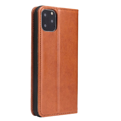 Fierre Shann PU Genuine Leather Texture Horizontal Flip Leather Case with Holder & Card Slots & Wallet For iPhone 11 Pro(Brown) by FIERRE SHANN