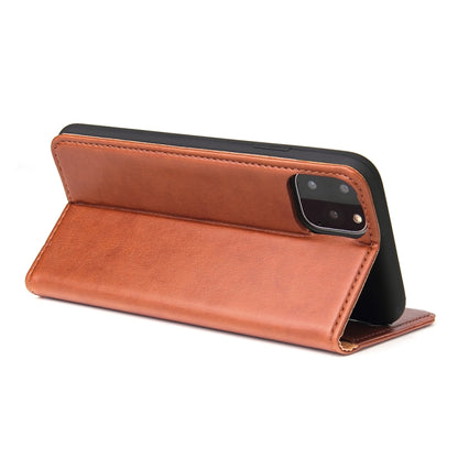 Fierre Shann PU Genuine Leather Texture Horizontal Flip Leather Case with Holder & Card Slots & Wallet For iPhone 11 Pro(Brown) by FIERRE SHANN
