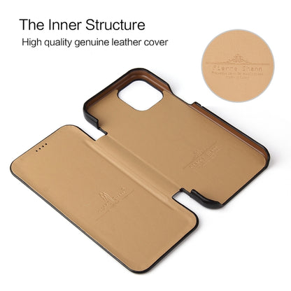 For iPhone 12 mini Fierre Shann Business Magnetic Horizontal Flip Genuine Leather Case (Black) by FIERRE SHANN