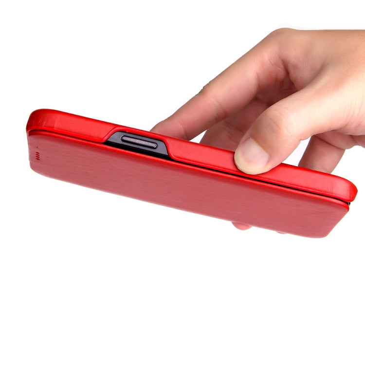 For iPhone 12 mini Fierre Shann Business Magnetic Horizontal Flip Genuine Leather Case (Red) by FIERRE SHANN