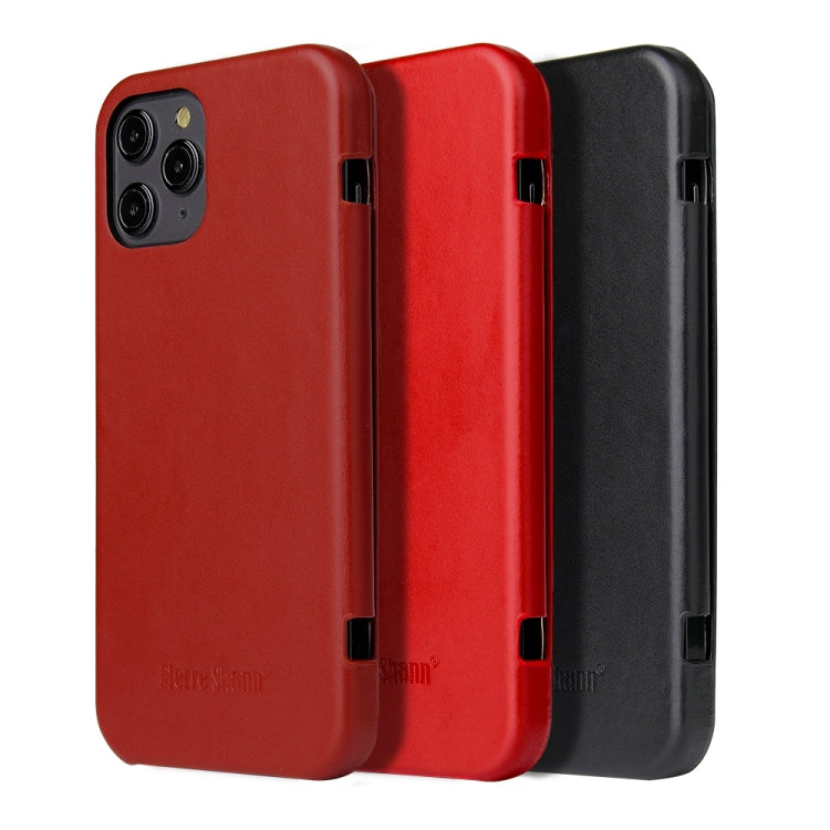 For iPhone 12 mini Fierre Shann Business Magnetic Horizontal Flip Genuine Leather Case (Red) by FIERRE SHANN