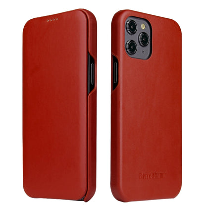 For iPhone 12 / 12 Pro Fierre Shann Business Magnetic Horizontal Flip Genuine Leather Case(Brown) by FIERRE SHANN