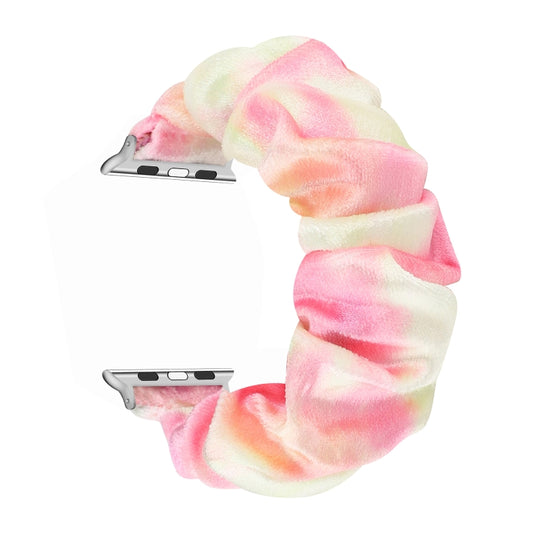 Flannel Hair Ring Strap Watch Band For Apple Watch Series 9&8&7 41mm / SE 3&SE 2&6&SE&5&4 40mm / 3&2&1 38mm(1) by buy2fix