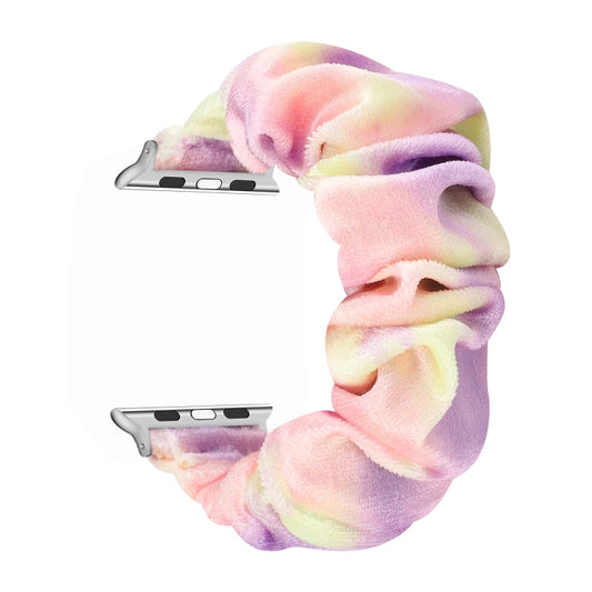 Flannel Hair Ring Strap Watch Band For Apple Watch Series 9&8&7 41mm / SE 3&SE 2&6&SE&5&4 40mm / 3&2&1 38mm(2) by buy2fix