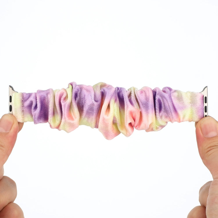 Flannel Hair Ring Strap Watch Band For Apple Watch Series 9&8&7 41mm / SE 3&SE 2&6&SE&5&4 40mm / 3&2&1 38mm(2) by buy2fix