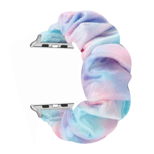 Flannel Hair Ring Strap Watch Band For Apple Watch Series 7 41mm / 6 & SE & 5 & 4 40mm / 3 & 2 & 1 38mm(5) by buy2fix