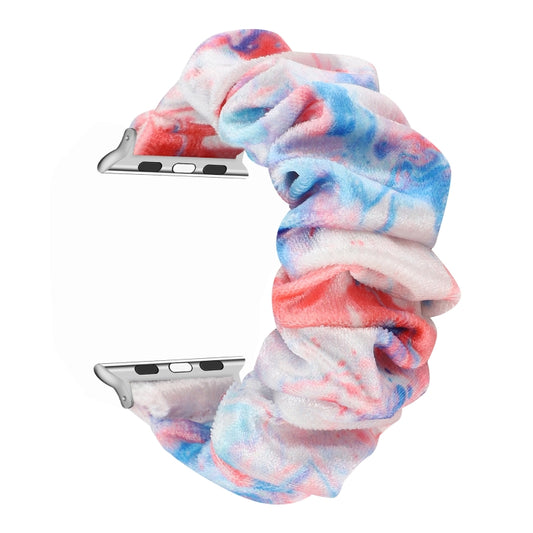 Flannel Hair Ring Strap Watch Band For Apple Watch Series 9&8&7 41mm / SE 3&SE 2&6&SE&5&4 40mm / 3&2&1 38mm(12) by buy2fix