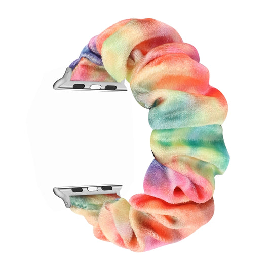 Flannel Hair Ring Strap Watch Band For Apple Watch Series 9&8&7 41mm / SE 3&SE 2&6&SE&5&4 40mm / 3&2&1 38mm(17) by buy2fix