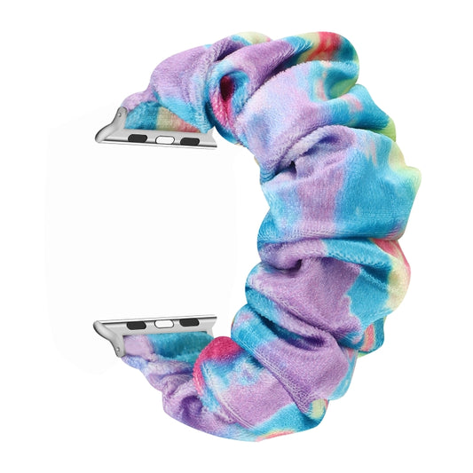 Flannel Hair Ring Strap Watch Band For Apple Watch Series 9&8&7 41mm / SE 3&SE 2&6&SE&5&4 40mm / 3&2&1 38mm(22) by buy2fix