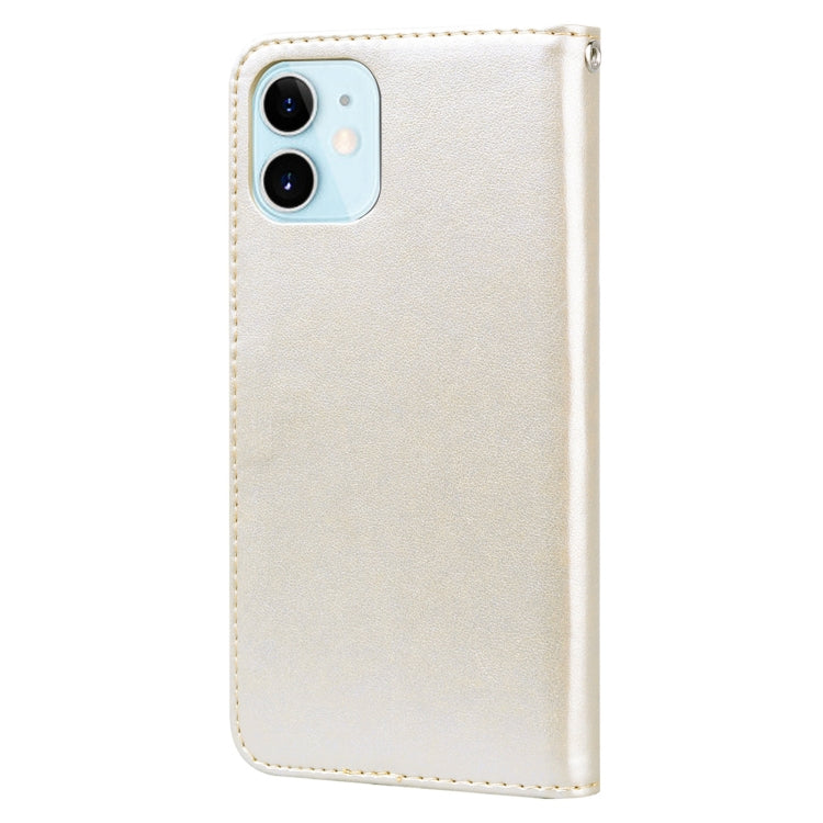 For iPhone 12 Rose Embossed Horizontal Flip PU Leather Case with Holder & Card Slots & Wallet(Gold) by buy2fix