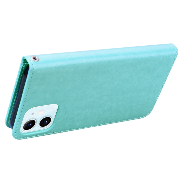 For iPhone 12 Rose Embossed Horizontal Flip PU Leather Case with Holder & Card Slots & Wallet(Green) by buy2fix