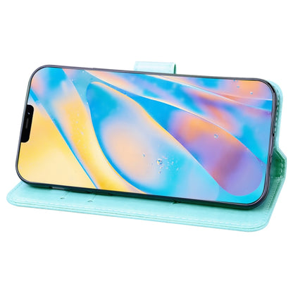 For iPhone 12 Rose Embossed Horizontal Flip PU Leather Case with Holder & Card Slots & Wallet(Green) by buy2fix