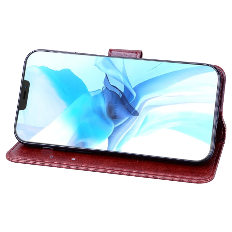 For iPhone 12 Pro Rose Embossed Horizontal Flip PU Leather Case with Holder & Card Slots & Wallet(Brown) by buy2fix