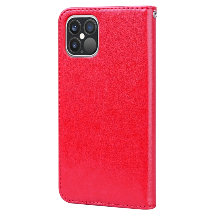 For iPhone 12 Pro Rose Embossed Horizontal Flip PU Leather Case with Holder & Card Slots & Wallet(Red) by buy2fix