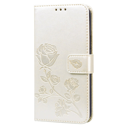 For iPhone 12 Pro Rose Embossed Horizontal Flip PU Leather Case with Holder & Card Slots & Wallet(Gold) by buy2fix