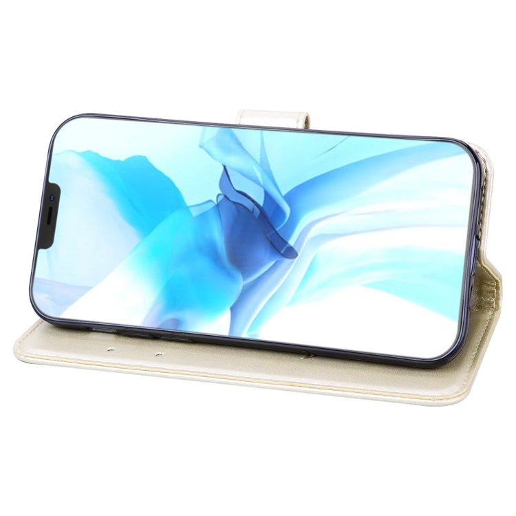 For iPhone 12 Pro Rose Embossed Horizontal Flip PU Leather Case with Holder & Card Slots & Wallet(Gold) by buy2fix
