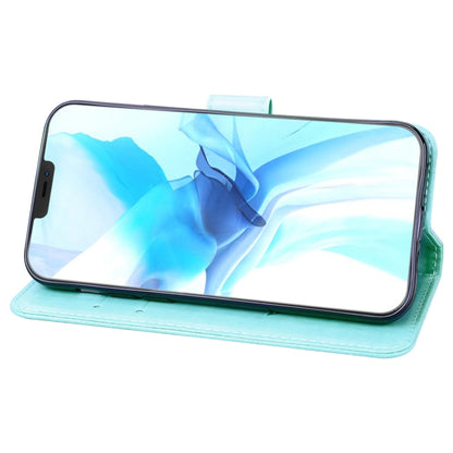 For iPhone 12 Pro Rose Embossed Horizontal Flip PU Leather Case with Holder & Card Slots & Wallet(Green) by buy2fix
