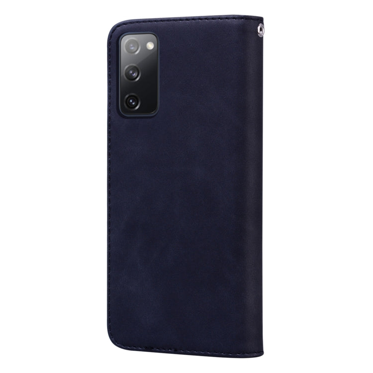 For Samsung Galaxy S20 FE 5G Frosted Business Magnetic Horizontal Flip PU Leather Case with Holder & Card Slot & Lanyard(Black) by buy2fix