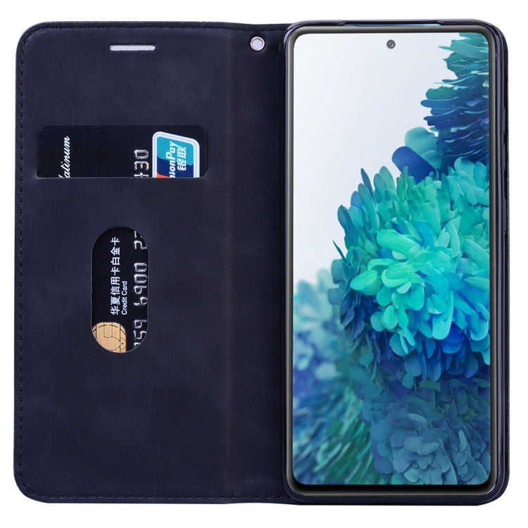 For Samsung Galaxy S20 FE 5G Frosted Business Magnetic Horizontal Flip PU Leather Case with Holder & Card Slot & Lanyard(Black) by buy2fix