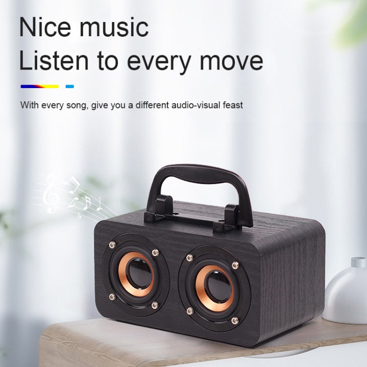 FT-4002 Wooden Wireless Bluetooth Portable Retro Subwoofer Speakers, Support TF card & USB MP3 Playback(Black Wood Grain) by buy2fix