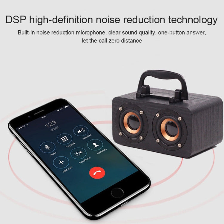 FT-4002 Wooden Wireless Bluetooth Portable Retro Subwoofer Speakers, Support TF card & USB MP3 Playback(Black Wood Grain) by buy2fix