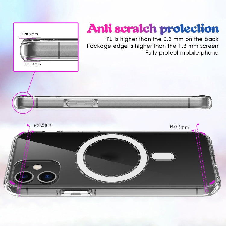 For iPhone 11 Pro Max Magsafe Case Simple Magnetic Ring All-inclusive Clear Crystal Acrylic PC +TPU Shockproof Case (Transparent) by buy2fix