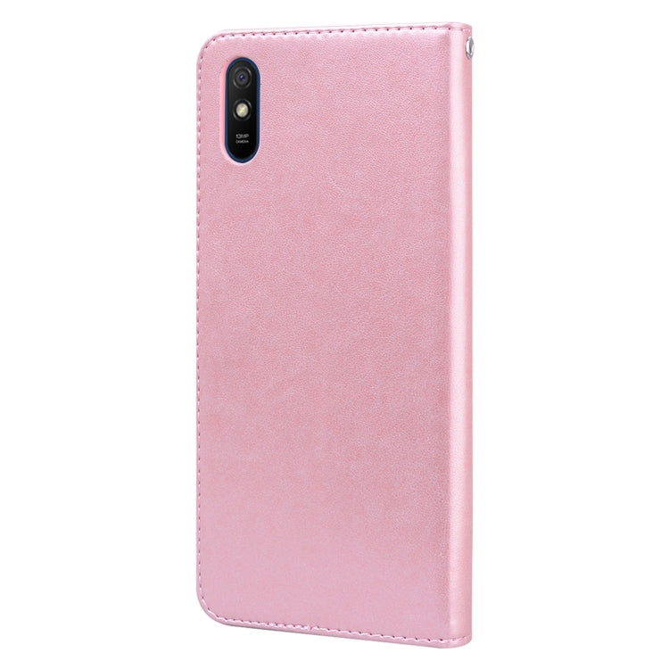 For Xiaomi Redmi 9A Rose Embossed Horizontal Flip PU Leather Case with Holder & Card Slots & Wallet(Rose Gold) by buy2fix