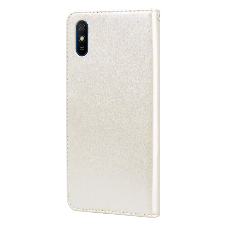 For Xiaomi Redmi 9A Rose Embossed Horizontal Flip PU Leather Case with Holder & Card Slots & Wallet(Gold) by buy2fix