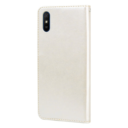 For Xiaomi Redmi 9A Rose Embossed Horizontal Flip PU Leather Case with Holder & Card Slots & Wallet(Gold) by buy2fix