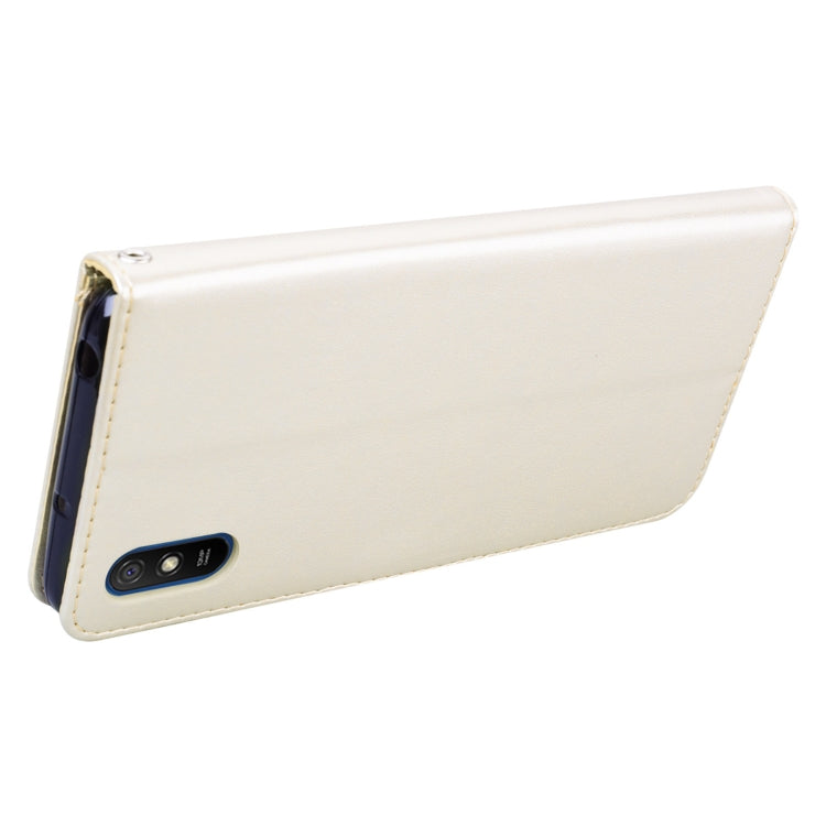 For Xiaomi Redmi 9A Rose Embossed Horizontal Flip PU Leather Case with Holder & Card Slots & Wallet(Gold) by buy2fix