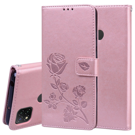 For Xiaomi Redmi 9C Rose Embossed Horizontal Flip PU Leather Case with Holder & Card Slots & Wallet(Rose Gold)