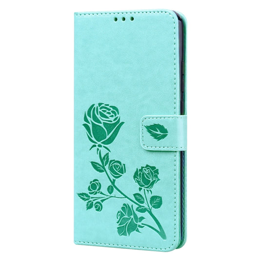 For Xiaomi Redmi 9C Rose Embossed Horizontal Flip PU Leather Case with Holder & Card Slots & Wallet(Green) by buy2fix