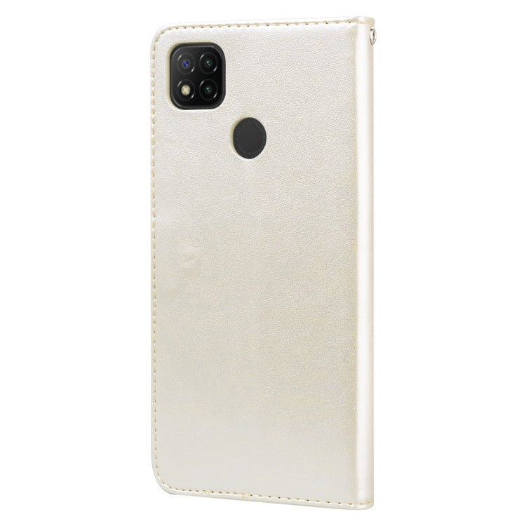 For Xiaomi Redmi 9C Rose Embossed Horizontal Flip PU Leather Case with Holder & Card Slots & Wallet(Gold) by buy2fix
