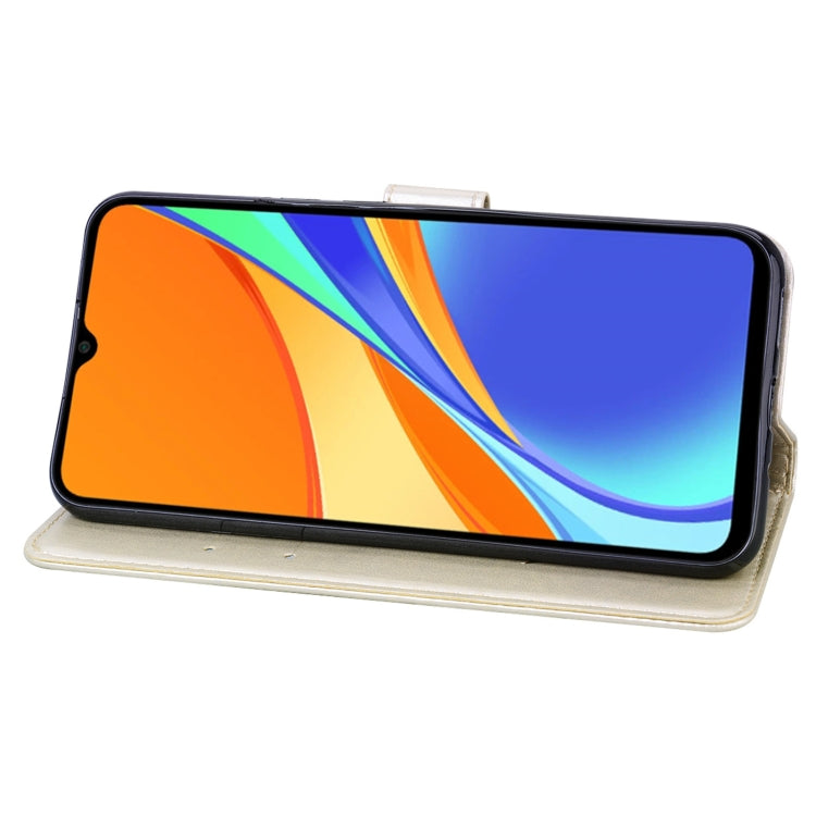 For Xiaomi Redmi 9C Rose Embossed Horizontal Flip PU Leather Case with Holder & Card Slots & Wallet(Gold) by buy2fix