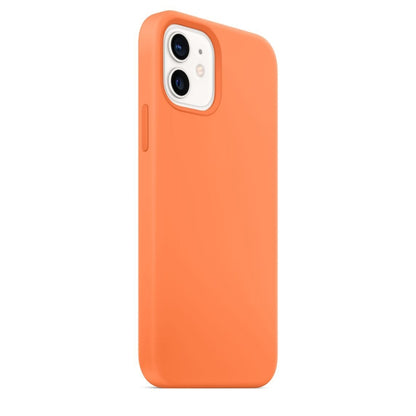 For iPhone 12 mini Magnetic Liquid Silicone Full Coverage Shockproof Magsafe Case with Magsafe Charging Magnet (Orange) by buy2fix