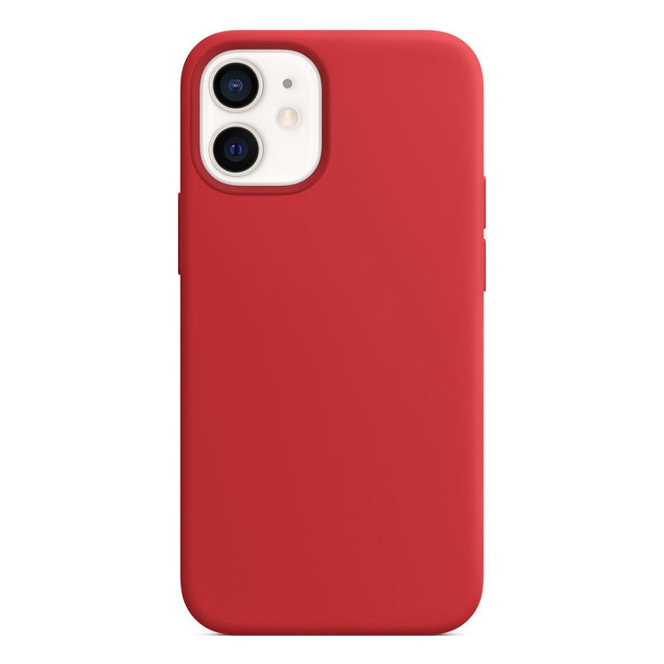 For iPhone 12 mini Magnetic Liquid Silicone Full Coverage Shockproof Magsafe Case with Magsafe Charging Magnet (Red) - iPhone 12 mini Cases by buy2fix | Online Shopping UK | buy2fix