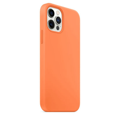 For iPhone 12 / 12 Pro Magnetic Liquid Silicone Full Coverage Shockproof Magsafe Case with Magsafe Charging Magnet(Orange) by buy2fix